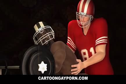3D interracial football players fucking gay cartoon porn